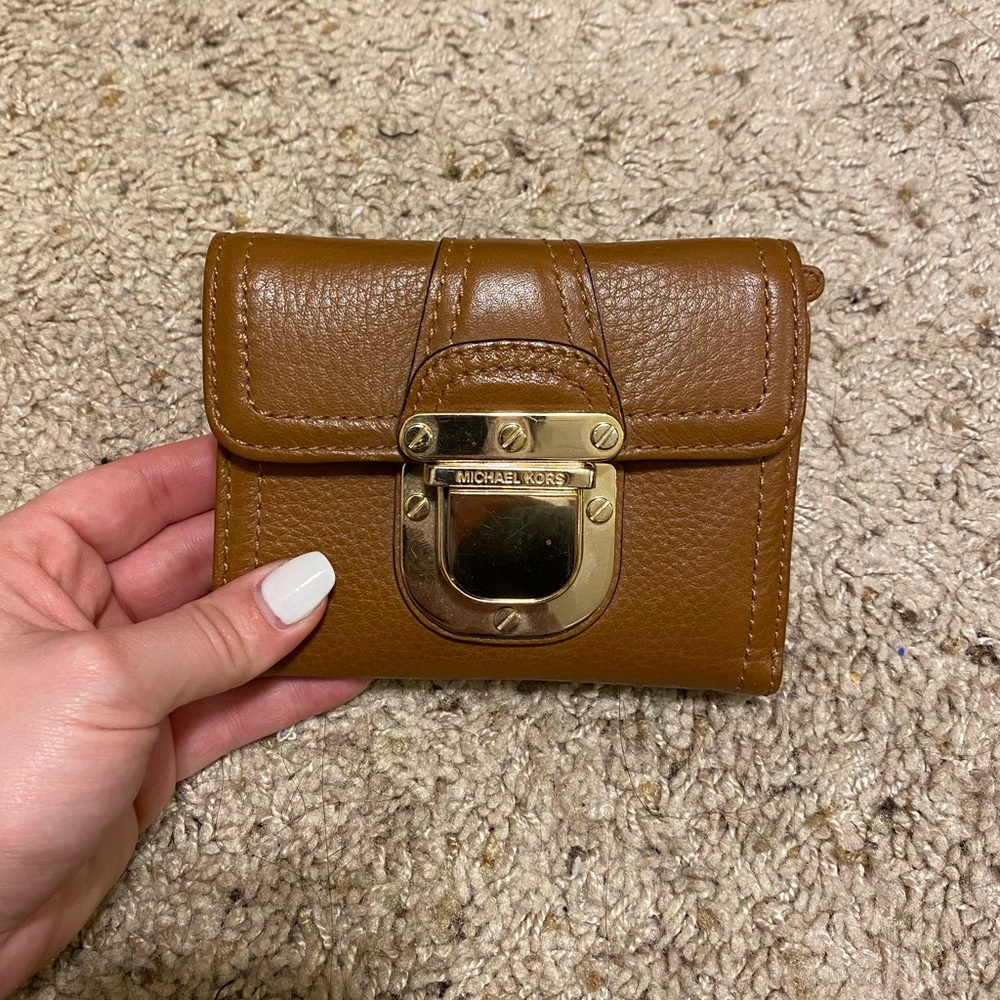 Authentic Michael Kors leather trifold wallet